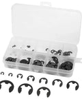 120 Pcs E Clips Assortment Set Heat Treated External Retaining Clips Manganese Steel Snap Rings Kit With 10 Sizes For Bearings Gears Pulleys And Axles Heavy Duty Maintenance