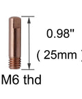 Get Ready Welding With This Ultimate 20 Pack Of.023 M6 Contact Tips, copper, 0.98 inch long, M6 thread for MIG MAG torch.