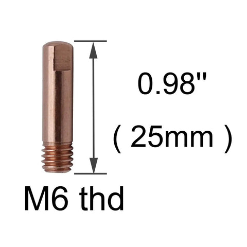 Get Ready Welding With This Ultimate 20 Pack Of.023 M6 Contact Tips, copper, 0.98 inch long, M6 thread for MIG MAG torch.