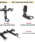 Badass T Type Cnc Linear Slide Table With Mini Xyz Actuator Stage And Nema Motor Driven Precision Guide Rail Platform image showing XY and XZ axis components.