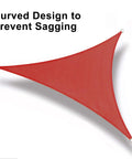 Terra Red Triangle Shade Sail Canopy for Outdoor Patio, 10x10x10 ft, UV Block, curved design to prevent sagging