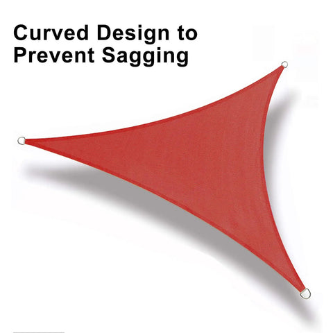 Terra Red Triangle Shade Sail Canopy for Outdoor Patio, 10x10x10 ft, UV Block, curved design to prevent sagging