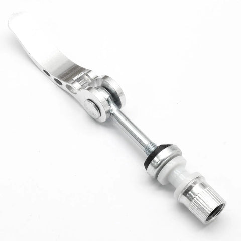 Beefed Up Aluminum Bike Seat Post Quick Release Pin M6x65mm Seat Clamp Bolt for easy saddle adjustment, silver finish