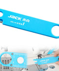 Quick Automatic Needle Threader For Sewing Machine 3 In 1 Multitool with ruler, threading component, and hand use closeup