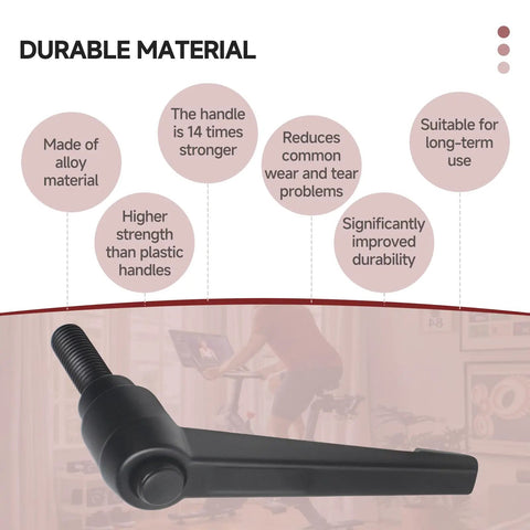 Heavy Duty Alloy L-Handle Replacement For Exercise Bike Seat And Handlebar Height Adjustments, durable alloy material
