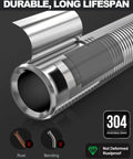 Close-up of 304 stainless steel durable pipeline highlighting rust resistance for plumbing applications. Straight Up Solid Extended Screw Mounts For Sink Drain Strainers Built To Last Rust Resistant Copper Hardware Quick Install Thick Granite Or Marble Kitchen Sink Replacement Hardware.