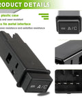 Push Button AC Switch Replacement For Toyota Tacoma 4Runner RAV4 Fits 1989 To 2000 Plug And Play Easy Install 951017 2911017 SW1017C Compatible With Pickup T100 1993 To 1998 black ABS plastic A/C switch with brass terminals, angled view