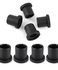 Heavy Duty Eight Piece Suspension Control Arm Bushing Kit Built Different For Smooth John Deere Gator Xuv 625i 825i 855d Cruising With Quick Fit M158746 black rubber bushings arranged on white background.