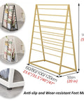 Rock Solid Double Sided Scarf Rack 8 Tier Pants And Belt Organizer Floor Stand with anti-slip base measurements 145cm x 50cm