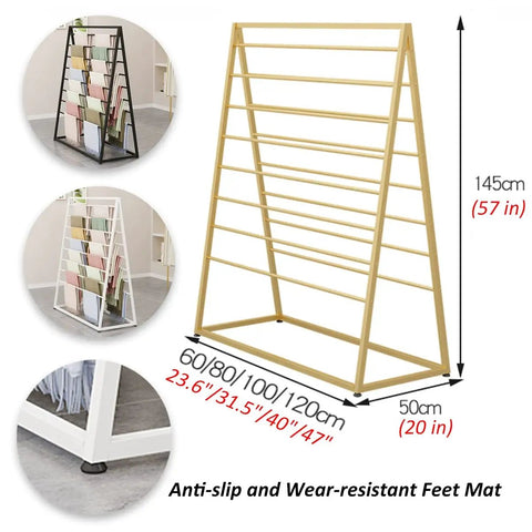Hella Tough Double Sided Eight Tier Scarf Rack And Pants Organizer Floor Stand For Home Closet Or Boutique Rust Proof Metal Towel Drying Holder With Non Slip Pads