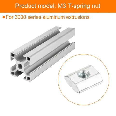 Rock Solid M3 T Slot Nuts For Aluminum Extrusion Profiles Pack Of Twelve Hella Tough Zinc Plated Steel Clamps image with aluminum extrusion and nut.
