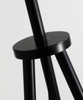 Close-up of iron tripod base for Mid Century Bohemian Tripod Floor Lamp With PVC Rattan Shade And Velvet Rim For Living Room Bedroom Dining Kitchen Beige Dope Vibe Great For Reading Nooks And Cozy Living Spaces
