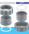PalpitateC 2-inch PVC heater flange connector kit, 2-pack with gaskets.