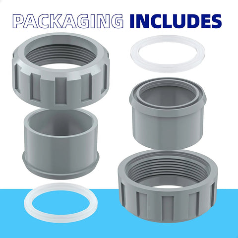 PalpitateC 2-inch PVC heater flange connector kit, 2-pack with gaskets.