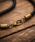 Antique Bronze 2mm Cord End Caps With Lobster Claw Clasps Durable Glue In Jewelry Findings for Kumihimo Beadwork shown on cord