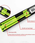 Close-up of Soft Close Drawer Slides With No Fuss 3 Fold Full Extension Telescopic Rails And Damping Buffer, interior view