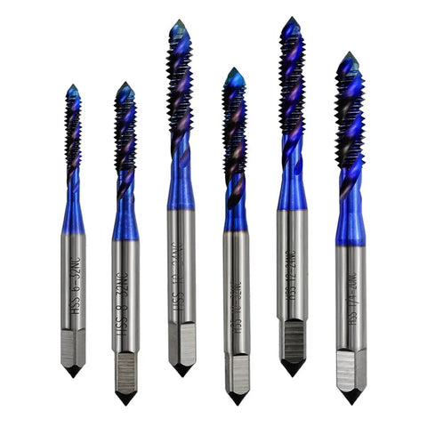 Grab This 6 Piece Tap Drill Bits Set For Metal Thread Repair Kits Featuring High Speed Steel Perforated Spirals And Metric Composite Taps That Are Super Durable, Sharp, And Built To Fix Damaged Threads Fast Without The Hassle. six HSS metric tap drill bits set