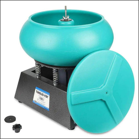 17 Inch Vibratory Tumbler Polishing And Grinding Machine For Jewelry Copper Aluminum Agate Wood Stone 220V 250W 12L shown