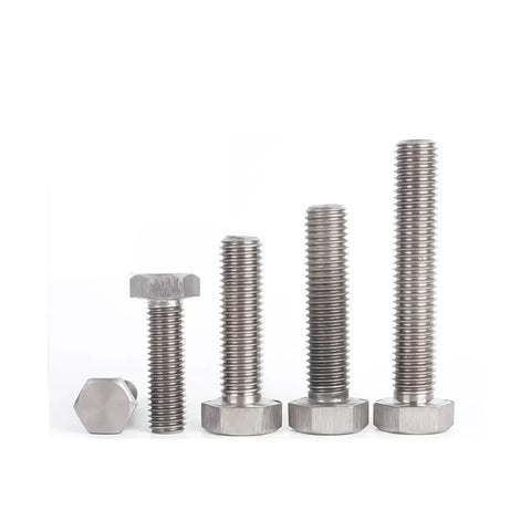 Hardcore Pure Titanium Hexagon Bolts And Outer Hex Screws M10 X 35 Millimeter Badass Fasteners, showing various sizes.