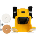 This 20V Max Cordless Bench Grinder Packs A Punch With 200W Of Power, making it easy to grind. Yellow build and accessories included.