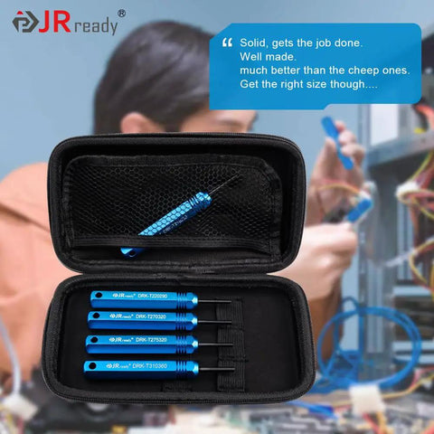 Pro Grade Pin Extractor Tool Kit For JST AMP And Molex Connectors.062 And.093 Inch in black case with visible metal handles, used for harness repairs.