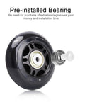 Close-up of inline skate wheel with pre-installed bearing from 8 Pack Inline Skate Wheels Set 70Mm 72Mm 76Mm 82A 84A With Bearings ABEC.