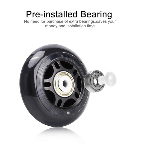 Close-up of inline skate wheel with pre-installed bearing from 8 Pack Inline Skate Wheels Set 70Mm 72Mm 76Mm 82A 84A With Bearings ABEC.