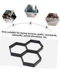 Hexagon Concrete Paving Mold Kit For DIY Projects Pro Grade shown with hexagonal mold for patio walkway driveway paths.