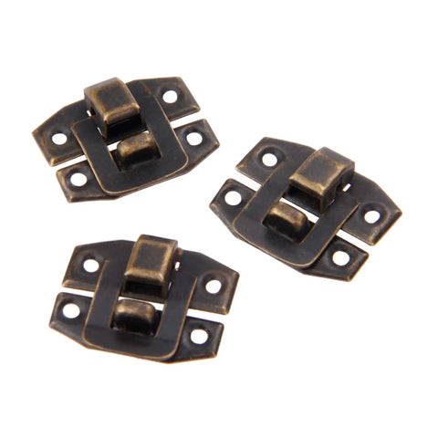 Antique Bronze Box Hasp Lock Set 20Pcs Vintage Jewelry Box Latches 24x19mm Old School Retro Hardware in a set of three, durable iron latches