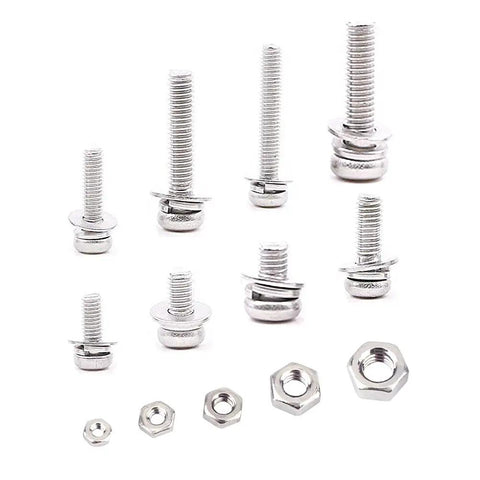 160 Pieces Stainless Steel SS304 Pan Head Screws And Nuts Kit M2 To M5 Fasteners displayed in various sizes