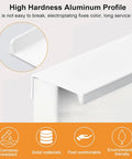 High hardness aluminum profile of 8 Pack Finger Edge Drawer Pulls, Self Adhesive Invisible Aluminum Cabinet Handles, white finish.