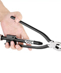 Hand holding Pro Grade Lockwire Twisting Pliers Set 8.1 Inch with high carbon steel jaws for aviation and machinery maintenance