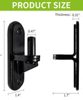 2-pack heavy-duty gate hinges, black steel, wall-mount, 600 lb capacity; front and side views with 4.7 in tall plates.
