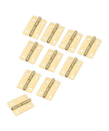 Beefy Rotating Concealed Cabinet Hinges Set, 10 Pcs Mini Door Hinges, 30x21mm, brass, displayed in a fan-shaped layout.