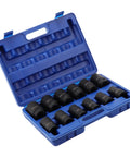 Get Real Heavy Duty 12 Piece Impact Socket Set With Hex Drive That Slaps On Any Ratchet And Breaks Loose Stuck Bolts With Ease While Keeping Your Garage Tidy In A Durable Carry Case For All The Big Job Needs, 3/4 inch