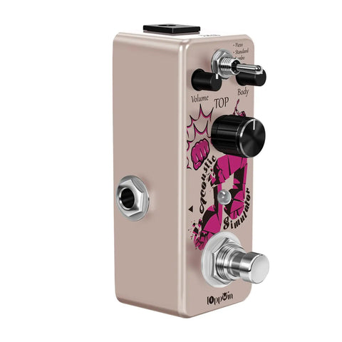 Electric To Acoustic Guitar Simulator Pedal With 3 Cabinet Modes Piezo Standard Jumbo Sturdy Metal Housing And True Bypass