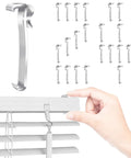 Built Like A Tank 24 Pack Window Blinds Valance Clips Replacement For Curtains Durable plastic clips shown holding blinds in place.