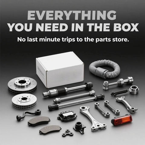 Complete auto parts kit including brake discs, rotors, calipers, and bearings with a box. Suitable for One Piece Rear Wheel Bearing And Hub Assembly Fits Lancer 2008 To 2012 And Outlander And Outlander Sport 2008 To 2013 Easy Install Replacement Wheel Hub Bearing Kit For Smooth Handling And Reliable Performance.