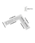 12 Pack Stainless Steel L Shaped Corner Brackets Rock Solid Right Angle Furniture Repair Plates Heavy Duty Table Leg Supports dimensions with screw