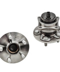 Rear Wheel Bearing Hub Assembly For 2009 2019 Toyota Corolla Sedan 2009 2010 Pontiac Vibe 2009 2014 Matrix 1.8L FWD 5 Lug ABS Sensor Cap 4 Bolt Flange Replacement showing front and side