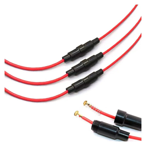 Inline Fuse Holder Kit For 5x20mm Glass Tubes, 16 AWG Wire, Screw Type, 22cm Lead, Pack Of 10, 15A 250V, ROHS Compliant