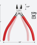 Two Pack 6 Inch Flush Cut Wire Cutters For Precision Side Cutters In Electronics And Jewelry Pro Grade Neat Burr Free Copper Wire Four Millimeters And Soft Wire Two Point Three Millimeters Not For Hard Wires Or Thick Cables, red handles