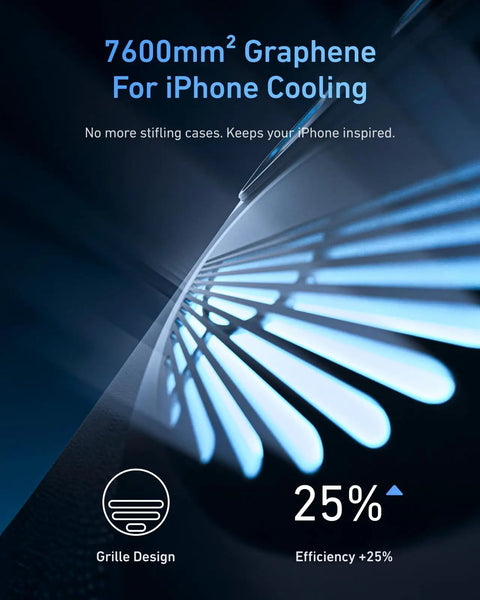 Graphene cooling design in Master Grip Universal Magnetic Phone Grip With C03 Selfie Light Kit, improving heat dissipation efficiency.