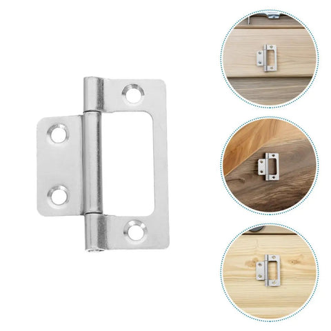 12 Piece Stainless Steel Cabinet Door Hinges Set 51x25x1.2mm Quiet Flush Self Closing Hinges For Wardrobe And Furniture White Nickel Finish
