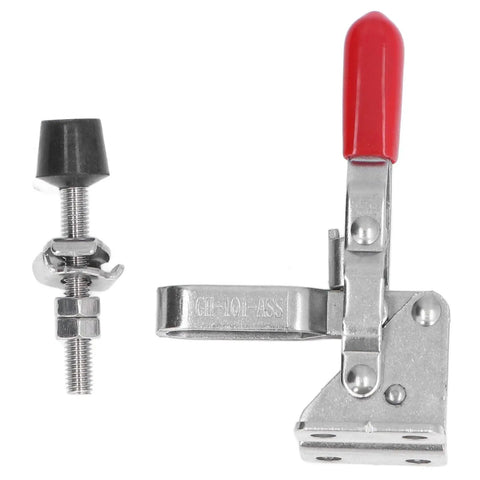 Heavy Duty 70 Kg Toggle Clamp With Stainless Steel Build For Woodworking Welding And Mold Fixturing Adjustable Opening Keeps Your Pieces Locked Down For Precision Tasks And Easy Setup, with screw adjuster