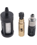 Six Piece Oil Pump Worm Gear Kit With Oil Line Filters And Fuel Hose For Chainsaws Compatible With MS180 MS170 170 180 018 017 Replacement Parts Durable Fit And Easy Install For Quick Chainsaw Maintenance components displayed