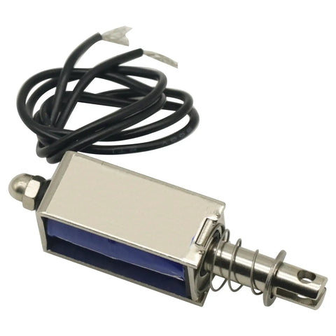Duo Pack 12V DC Solenoids With 5N Force And 10mm Stroke, 300mA Pull Push Type Electromagnets, 6x58mm Plunger