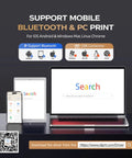 Game Changing Portable Bluetooth Printer With No Hassle Inkless Thermal Tech For Dang Quick US Letter Paper High Speed 300Dpi Imaging Black Compact Mobile Solution Suits Road Trips Workspaces And Daily Commutes shown with mobile and laptop connection options.