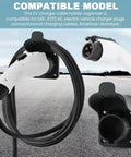 Premium Wall Mount EV Charger Holder Built For SAE J1772 AC Charging Cable Setup showcasing charging plug and cable attachment.