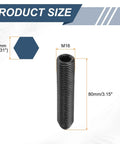 2Pcs High Carbon Steel M16X80MM Hex Socket Screw Thread Ball Plunger dimensions 8mm ball head and 80mm length chart.